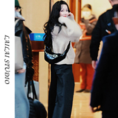 秋冬新款 宽松慵懒风毛衣外套 翻领拉链针织衫 迪丽热巴明星同款 韩版