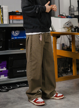 DRINK LIFE美式复古cleanfit美拉德宽松直筒百搭咖色牛仔裤男女款