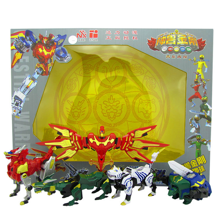 神兽金刚4合体玩具  神兽金刚变形机器人五合一