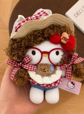包挂件Kitty卷发洋娃娃小熊凯蒂猫玩偶挂饰公仔钥匙扣礼物女