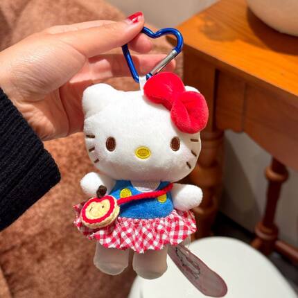 kitty夏日kt毛绒公仔挂件钥匙扣包包玩偶背包挂饰可爱玩偶礼物