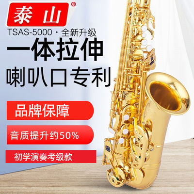 泰山降e调中音萨克斯 管乐器TSAS-5000初学者考级 成人专业演奏级