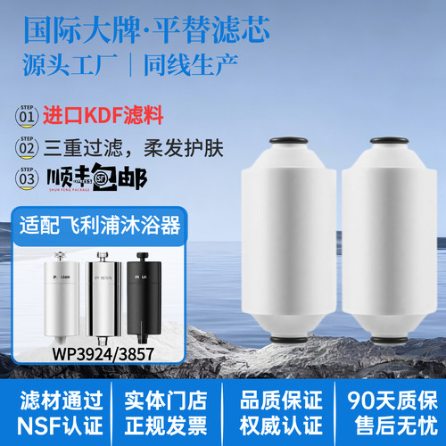 瑞摩适配飞利浦淋浴器WP1775花洒滤芯WP3924适配WP3857沐浴净水器