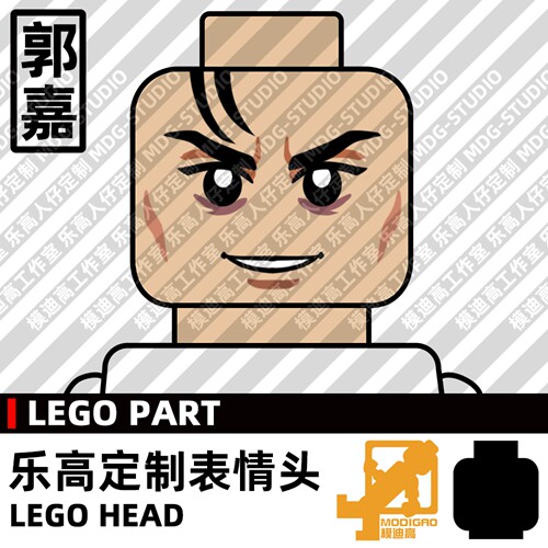 模迪高LEGO乐高积木第三方人仔表情头MOC定制三国志曹魏 郭嘉遗计