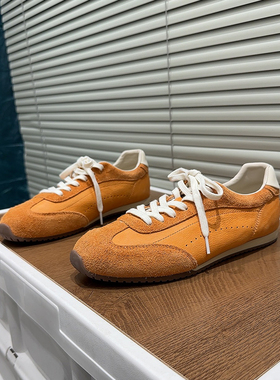 欧货真皮复古德训鞋女日系软底低帮百搭休闲运动鞋少女圆头单鞋潮