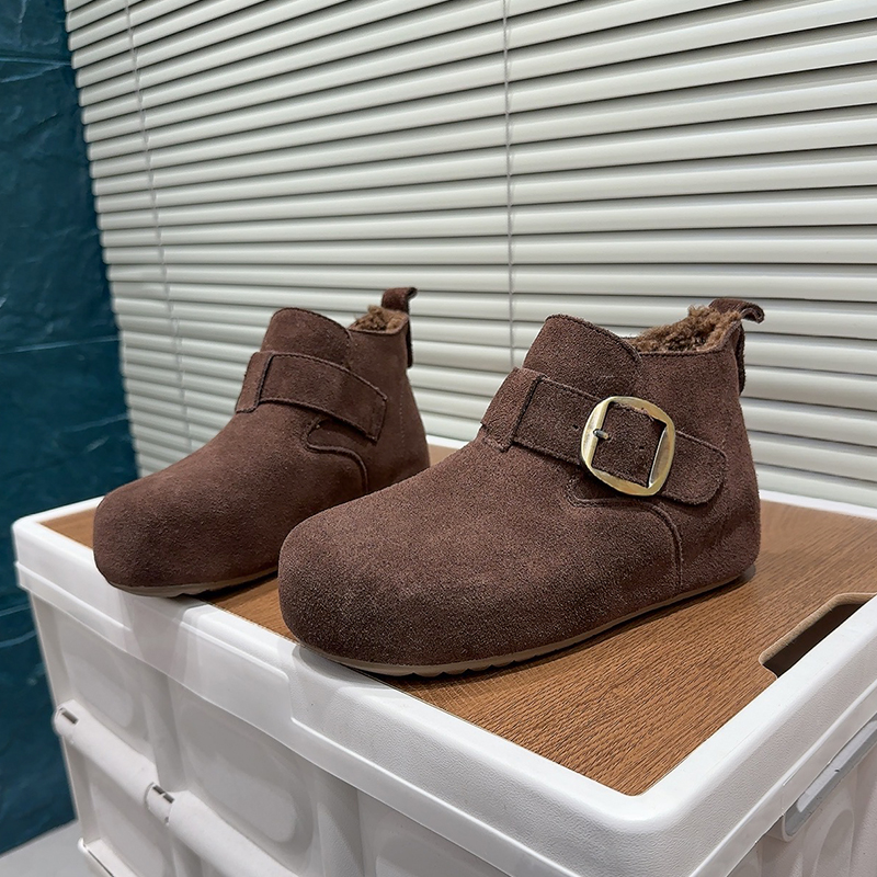 欧货加绒高帮保暖魔术贴勃肯鞋