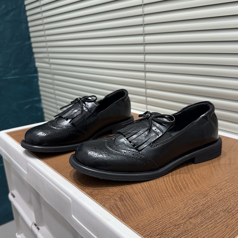 英伦风复古雕花布洛克鞋女2026春季新黑色系带圆头百搭平底乐福鞋,女鞋,牛津鞋/布洛克鞋/德比鞋,淘宝优惠券,粉丝福利购,淘宝优惠卷