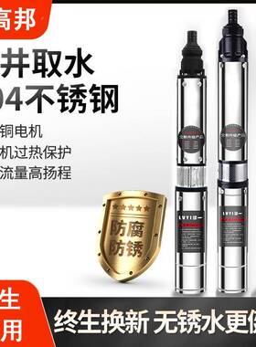 高扬程家用深井泵220V不锈钢深水泵小型吸水抽水机井水潜水泵
