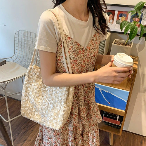 Универсальное вместительное и большое портативное соломенное ведро, плетеная свежая сумка на одно плечо, шоппер