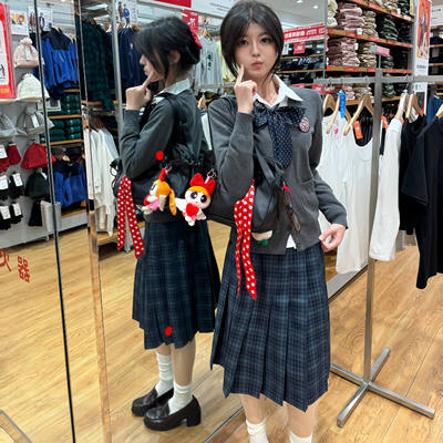 jk海苔制服格裙半身裙子女校供感