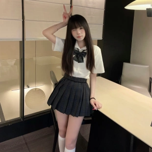 奶味樱桃正版JK制服凛凛格裙百褶裙子女生校供感衬衣白衬衫套装