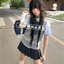 学院风JK格裙半身裙子女日系校供感大码原创正版奶味樱桃制服套装