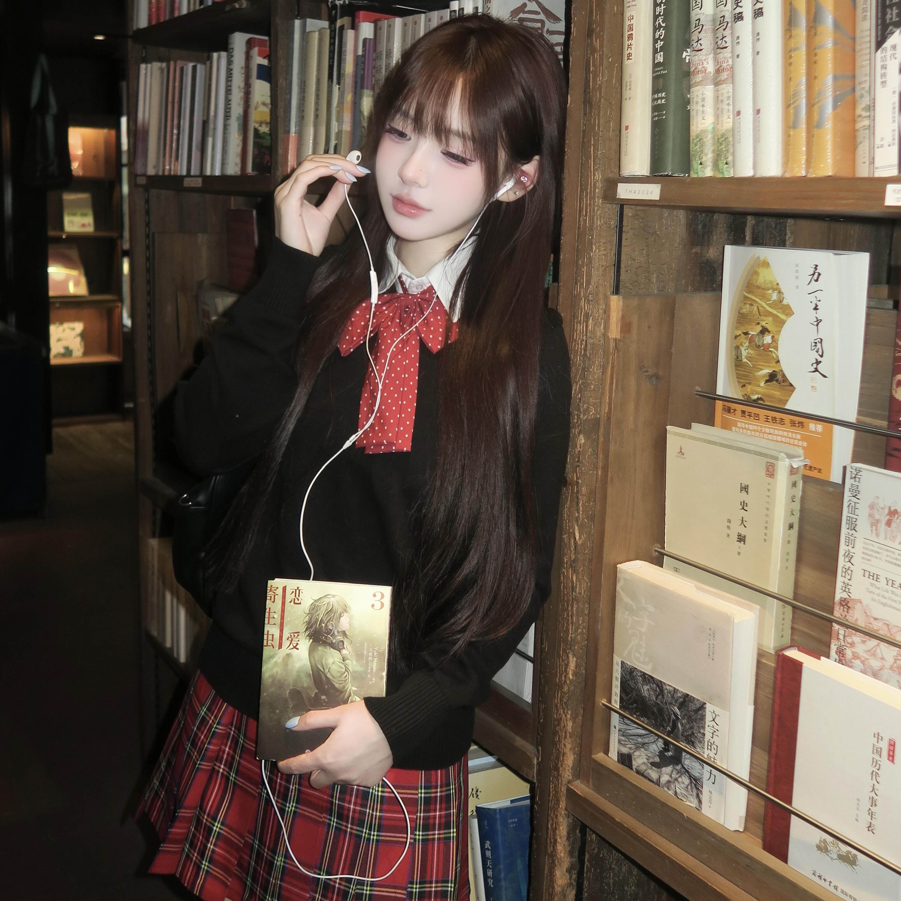 原创jk小辣椒制服格裙百褶裙套装