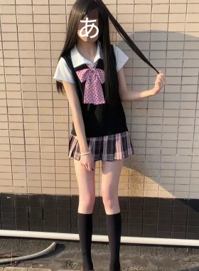 制服jk背心马甲短袖衬衫一整套