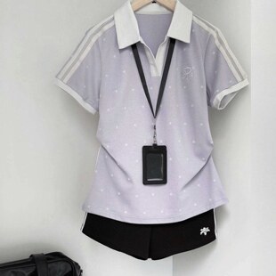 软妹学院风JK体操服制服套装日系正版收腰polo衫短袖上衣短裤套装