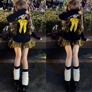 上衣套装 JK制服毛衣秋冬日系长袖 原创格裙正版 向日葵学院针织衫