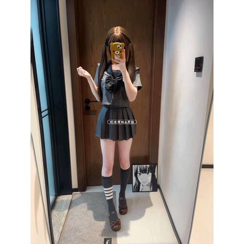 原创水手服JK制服二本短袖衬衣