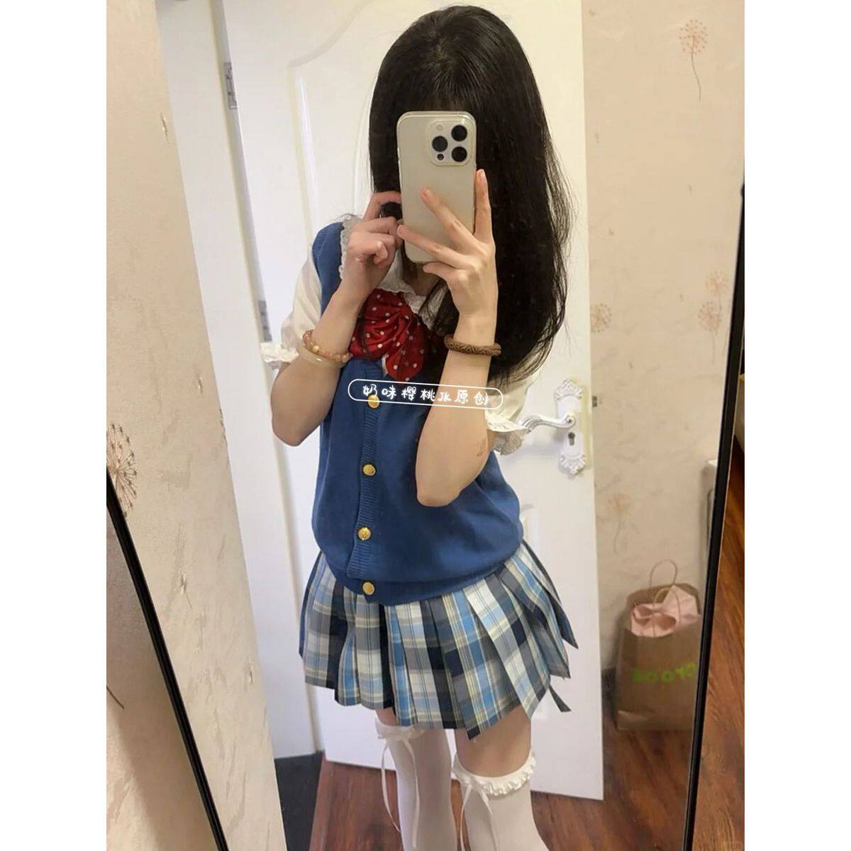 气泡水jk格裙原创日系JK制服半身裙套装女学院风百褶裙女短裙