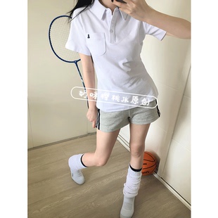 【铃音高】jk学院风甜美polo衫短袖短裤女夏季透气校供感卫裤套装