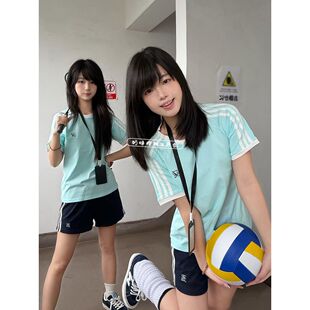 日系JK制服原创运动服圆领体操服夏季短袖刺绣休闲学院短裤套装女