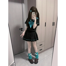 【青本绘】日系原创jk制服夏季新品学院风天青色水手服套装女学生