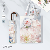 复古油画高颜值太阳伞防晒折叠学生遮阳伞晴雨两用女雨伞抗风结实