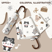 小清新雨伞晴雨两用女生自动遮阳伞小巧便携高颜值防晒太阳伞学生