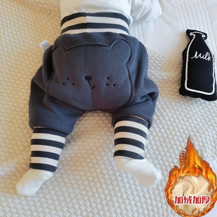 子新款 长裤 宝宝高腰护肚大PP裤 幼儿冬季 儿童秋冬加绒裤 婴儿哈伦裤