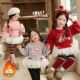 上衣裙子小女孩红色新年年服 儿童宝宝韩版 女童加绒卫衣裙冬季 新款