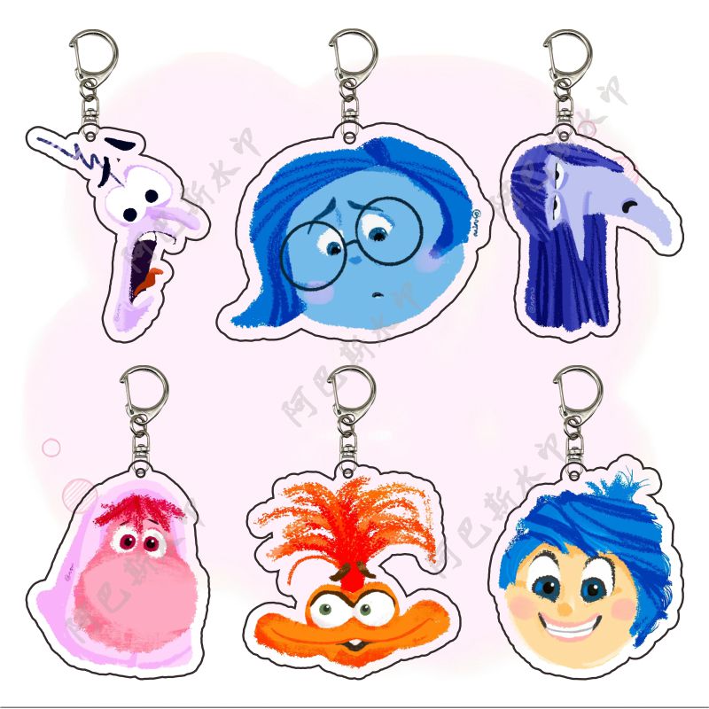 皮克斯头脑特工队亚克力钥匙扣周边卡通头像书包挂件朋友包包饰品