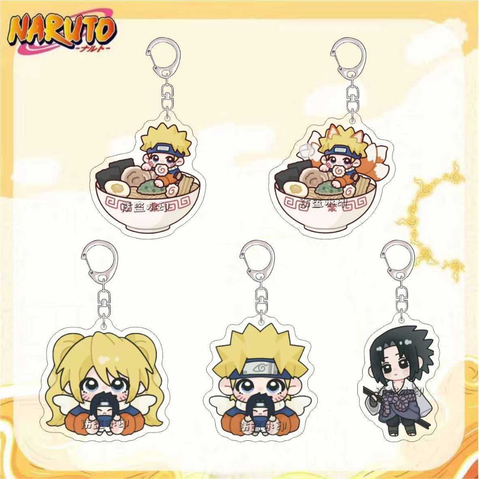 火影忍者游戏周边钥匙扣可爱Q版小鸣人小佐助高颜值书包挂件饰品