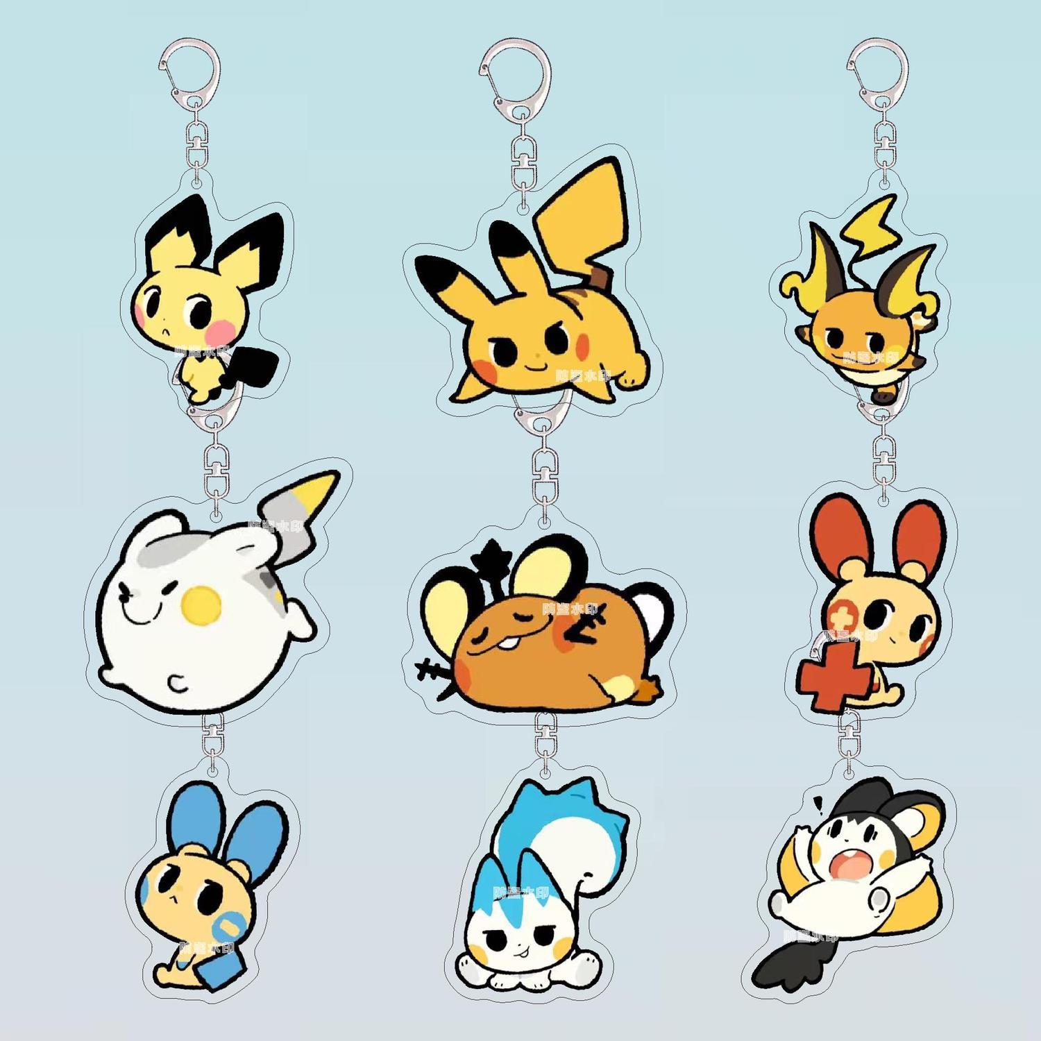 精灵宝可梦动漫周边钥匙扣皮卡丘负电拍拍送同学亚克力书包挂件饰