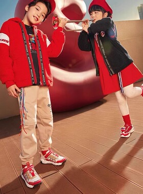 Skechers斯凯奇龙年限定男大童新年款魔术贴运动鞋老爹鞋407115L