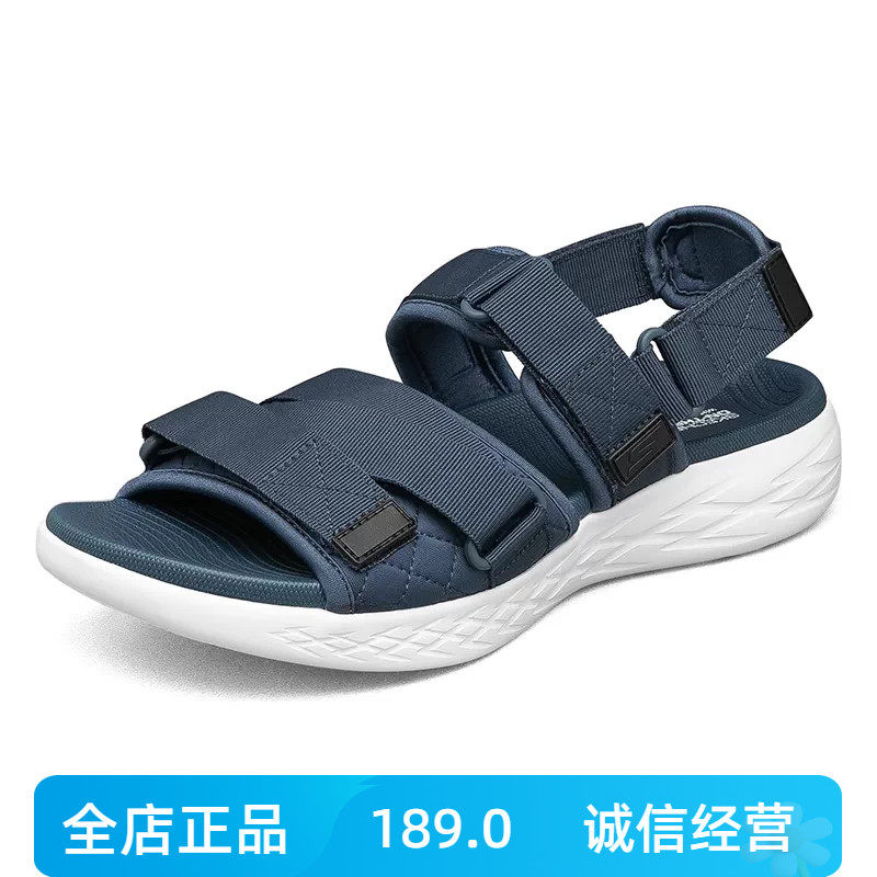 斯凯奇男鞋夏季凉鞋魔术贴拖鞋轻质耐磨舒适沙滩鞋 55367