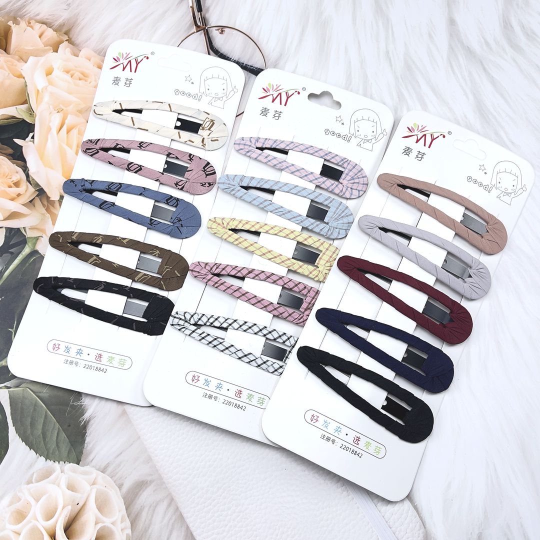 麦芽发夹简约布艺不伤发bb夹