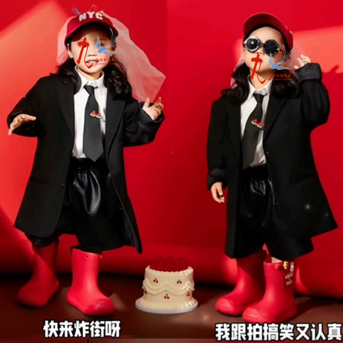 影楼拍照女童模卡主题写真服装艺术照潮童舞台走秀大赛儿童演出服