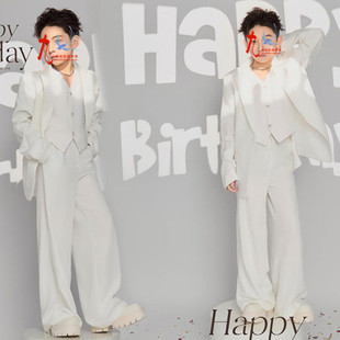 男童西装套装主持人唱歌潮童舞台走秀儿童演出服少儿模特T台大赛