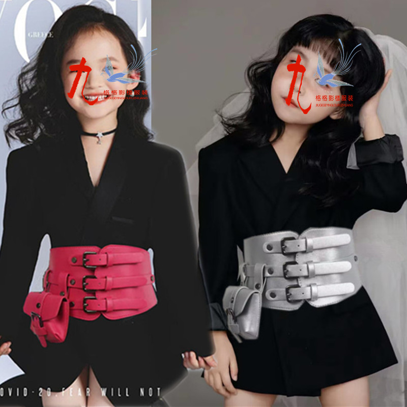 女童西装裙少儿模特舞台走秀大赛儿童演出服MOKA比赛表演T台服装