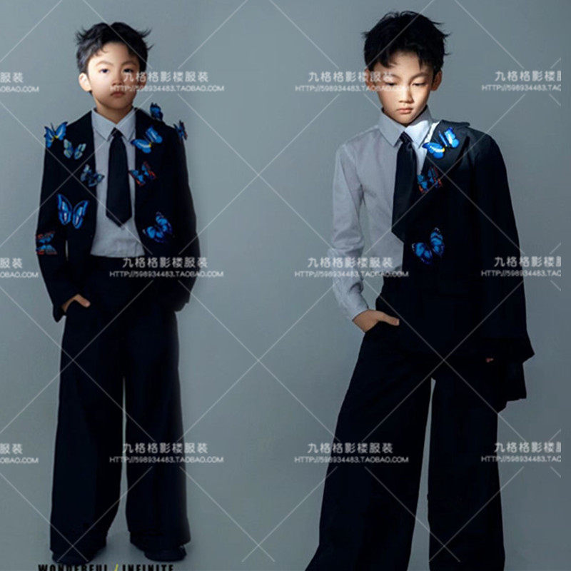 拍摄模卡写真封面艺术照潮童舞台走秀儿童演出服模特比赛男童潮服