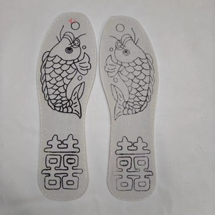 包邮半成品加厚网鞋垫割绒鞋垫全套工具加线图案可选联系客服备注