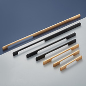 现代简约铝合金柜门拉手黑色橱柜衣柜门抽屉把手美式 加长厨柜拉手