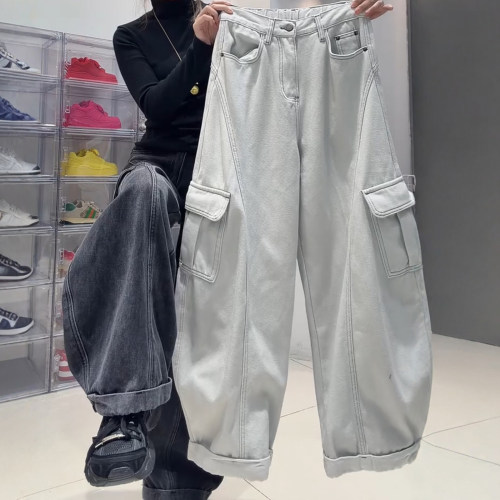 秋冬加绒显瘦大码阔腿牛仔裤女
