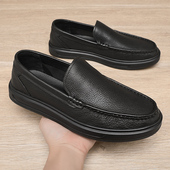 驾车鞋 冬季 高端牛皮商务休闲皮鞋 男一脚蹬爸爸鞋 加绒男鞋 保暖棉鞋