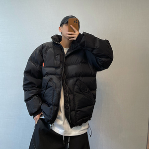 dannyandzee冬季百搭复古慵懒纯色立领90白鸭绒羽绒服厚外套男INS