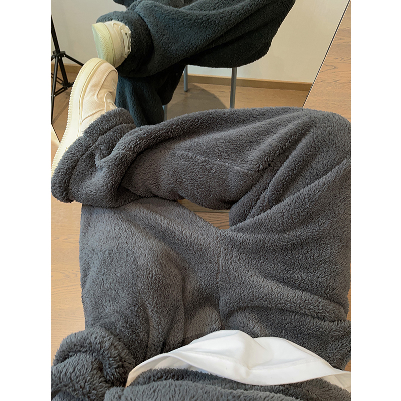 双面绒软糯直筒卫裤可束脚