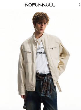 NOFUNNULL 美式复古cleanfit哈灵顿立领外套男宽松痞帅高级感夹克