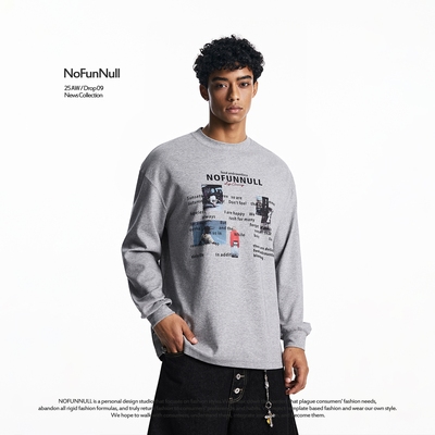 NOFUNNULL260g重磅美潮长袖打底
