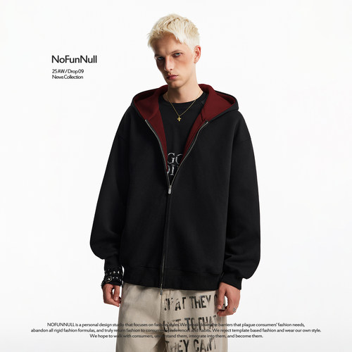 NOFUNNULL460g重磅华棉连帽卫衣