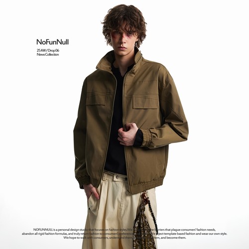 NOFUNNULL美式vibe工装立领棉衣