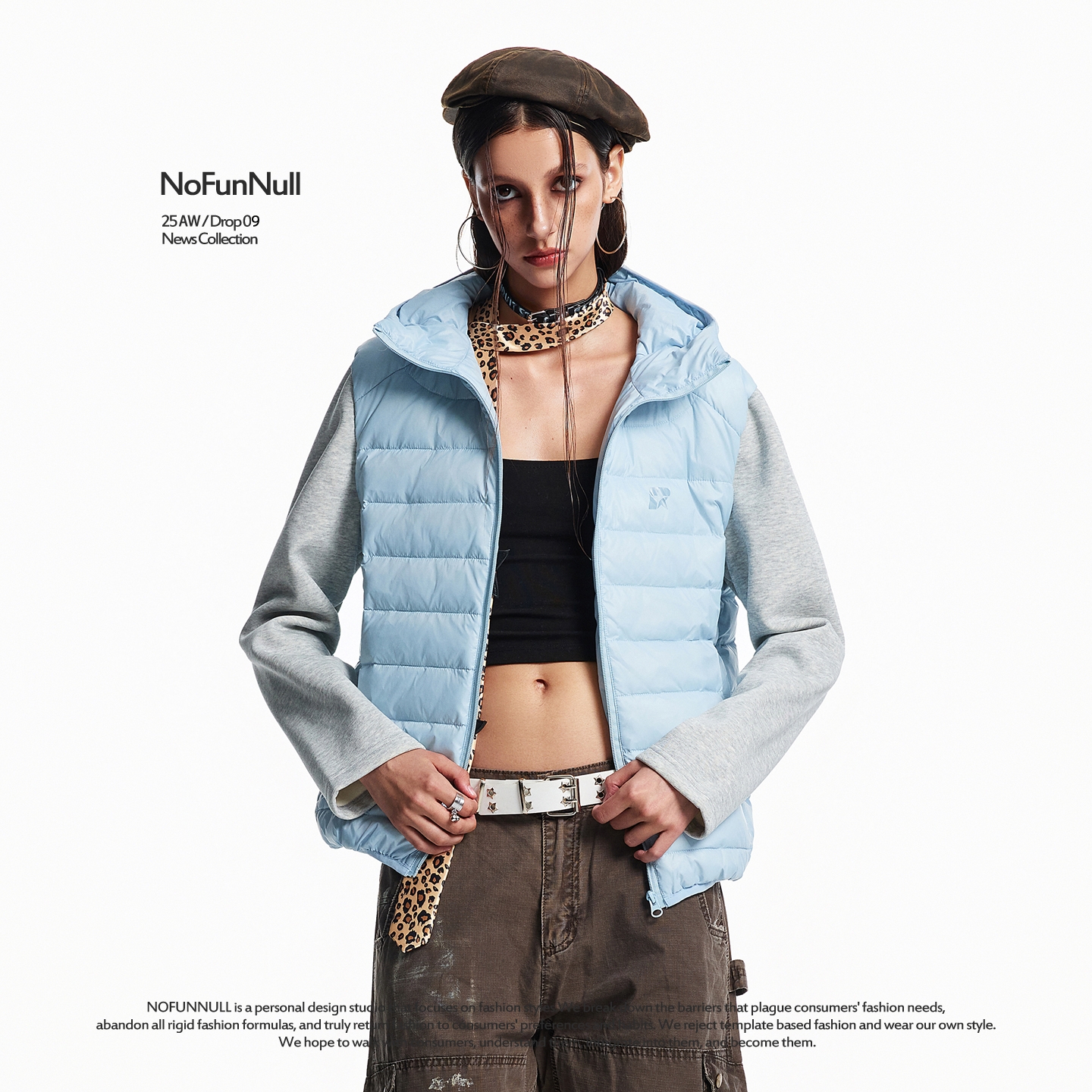 NOFUNNULL户外轻量排骨羽绒服潮